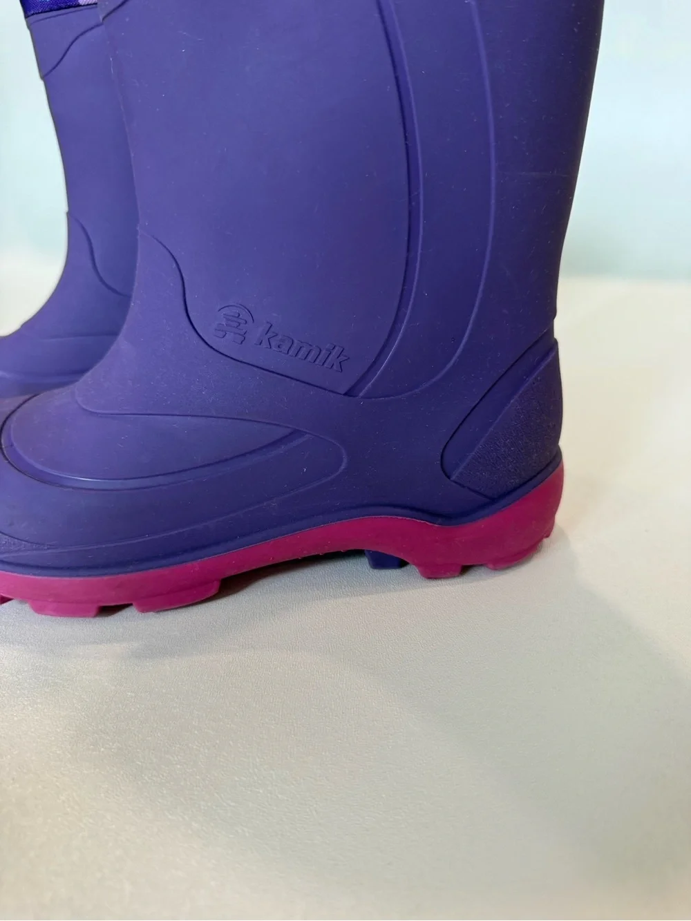 Kamik Snobuster 2 Winter Snow Boots Girls Size 4 Purple Pink Polka Dot